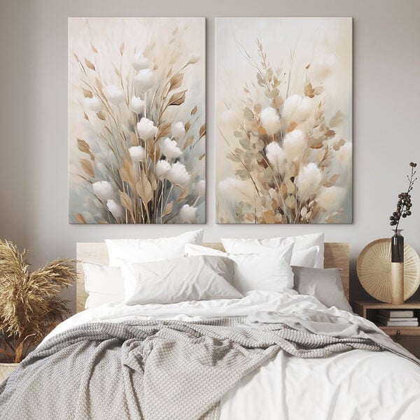 Painting of flowers and leaves