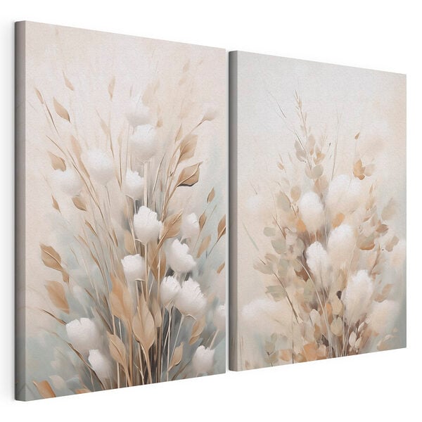 Painting of flowers and leaves
