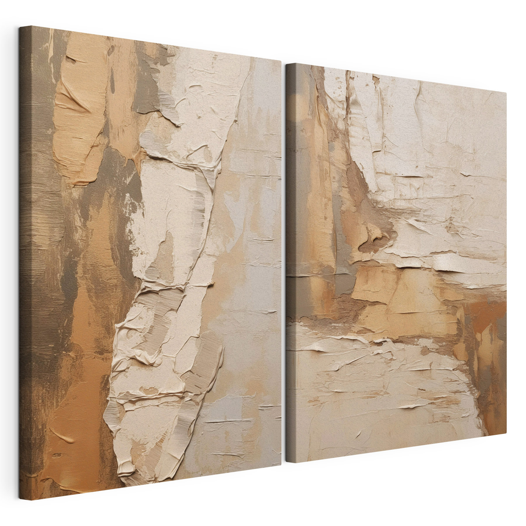 Textured layers in warm hues