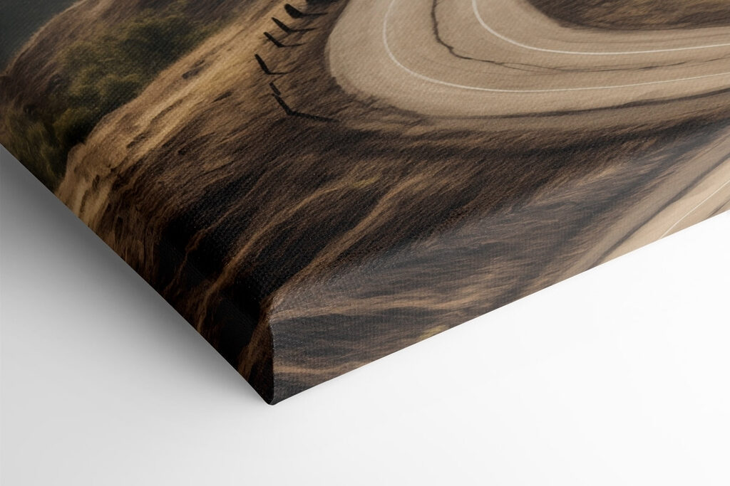 Winding road with a tree on it