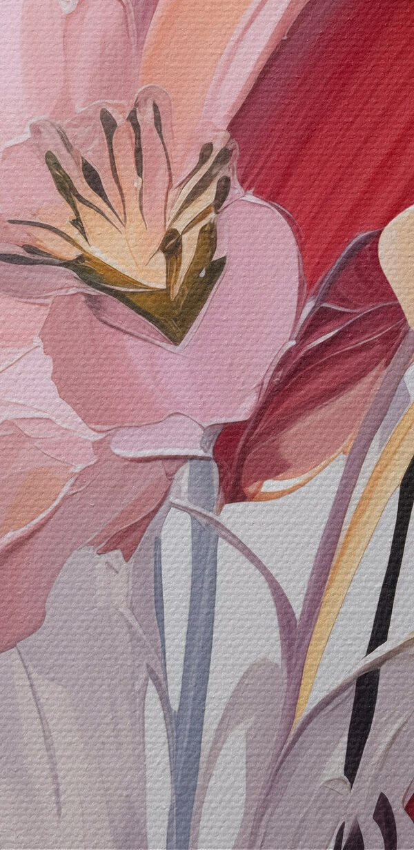 Painting of flowers on a white background