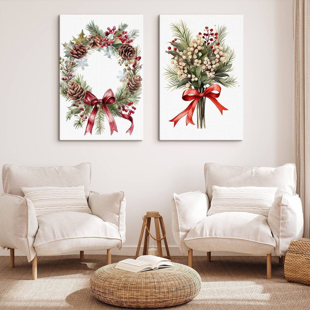 Wreaths of flowers and berries