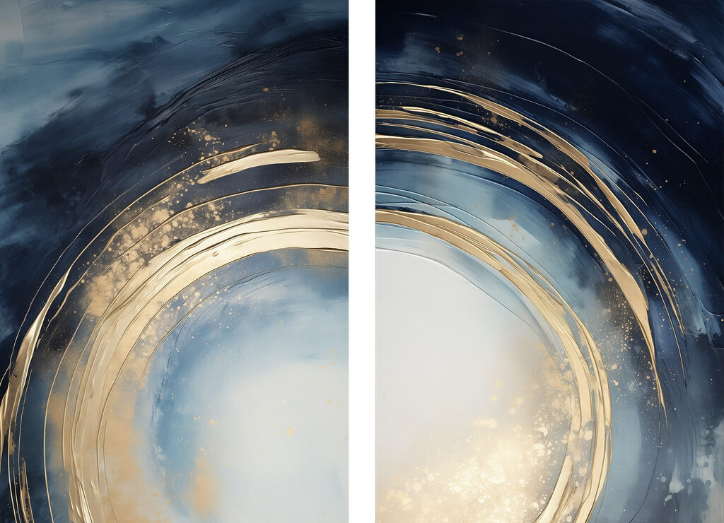 Vivid swirls in cool color palette