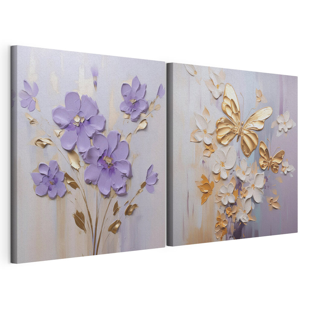 Painting of flowers and butterflies