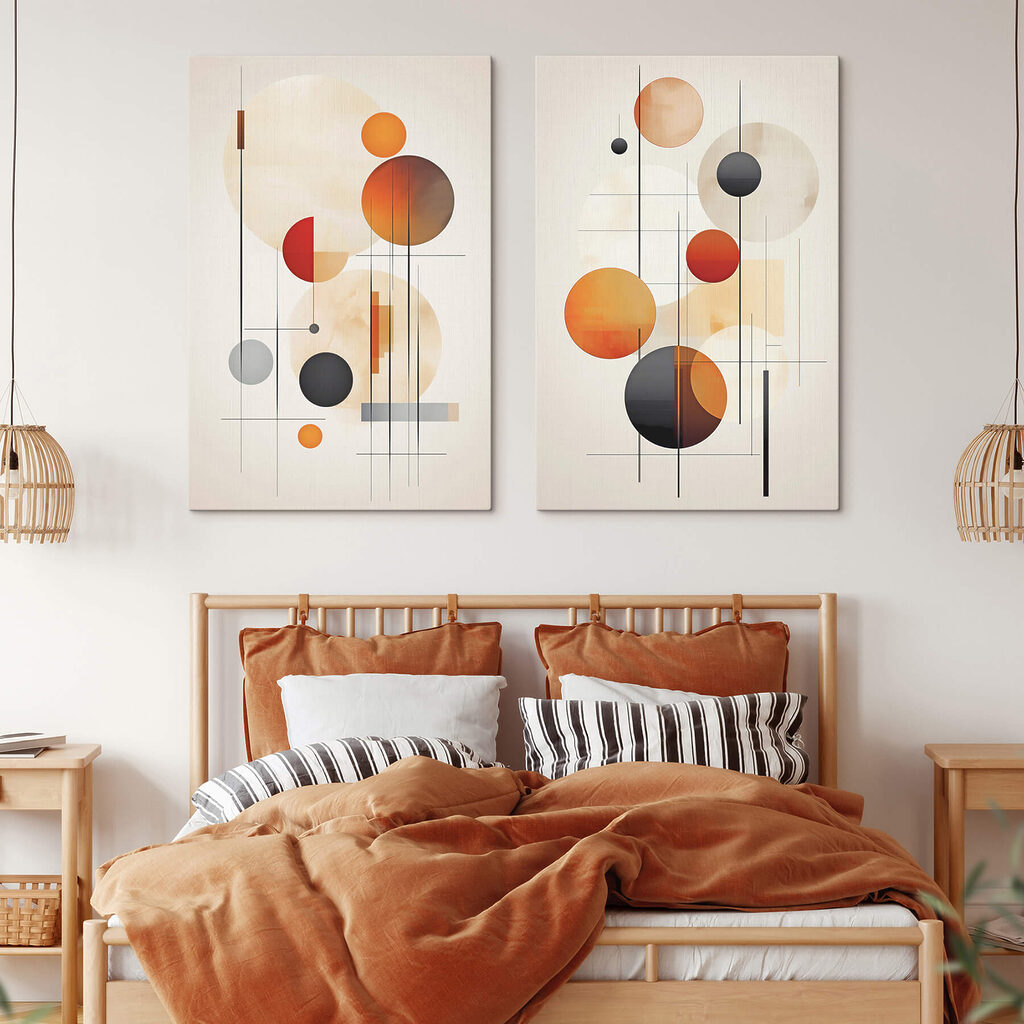 Couple of images of circles and lines
