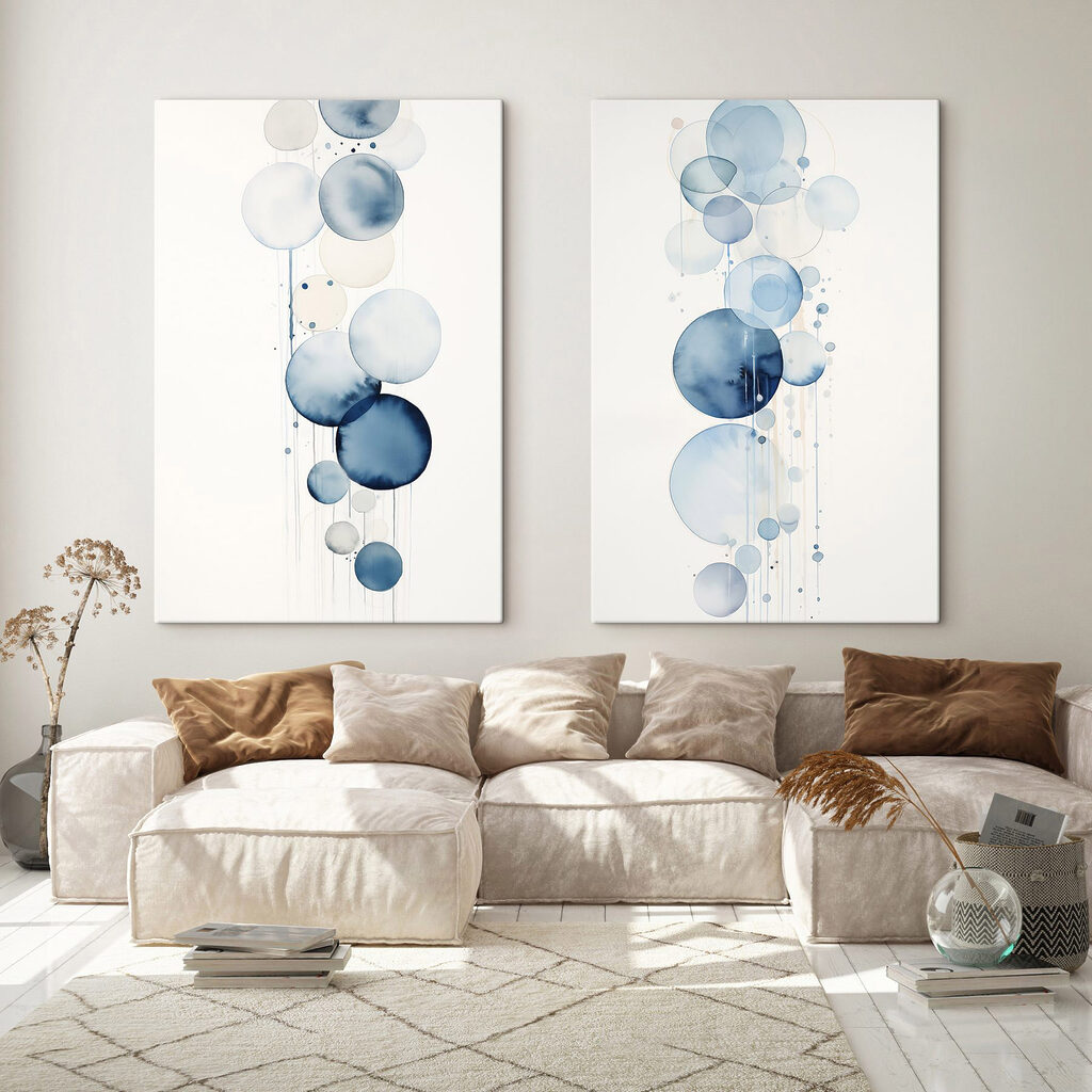 Painting of circles and drips