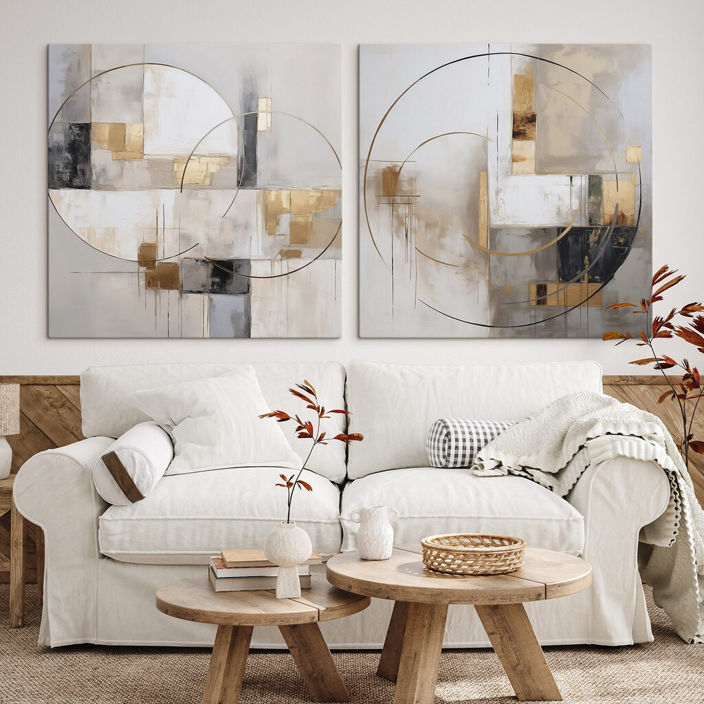 Abstract shapes in soft color palette