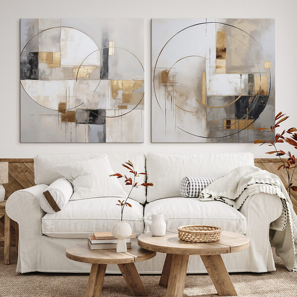 Abstract shapes in soft color palette