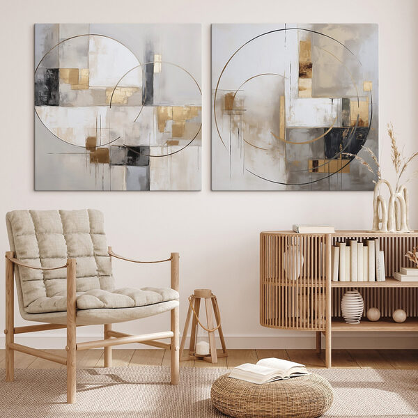 Abstract shapes in soft color palette