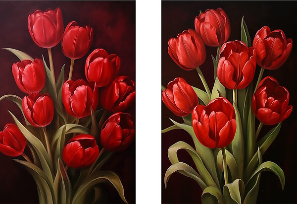 Captivating red tulips in bloom