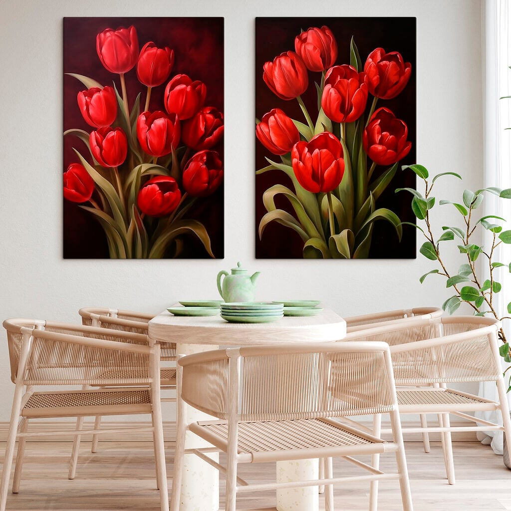Captivating red tulips in bloom