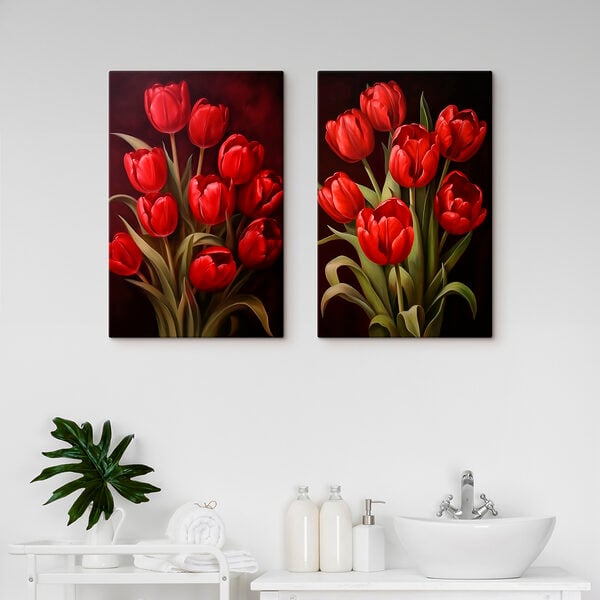 Captivating red tulips in bloom