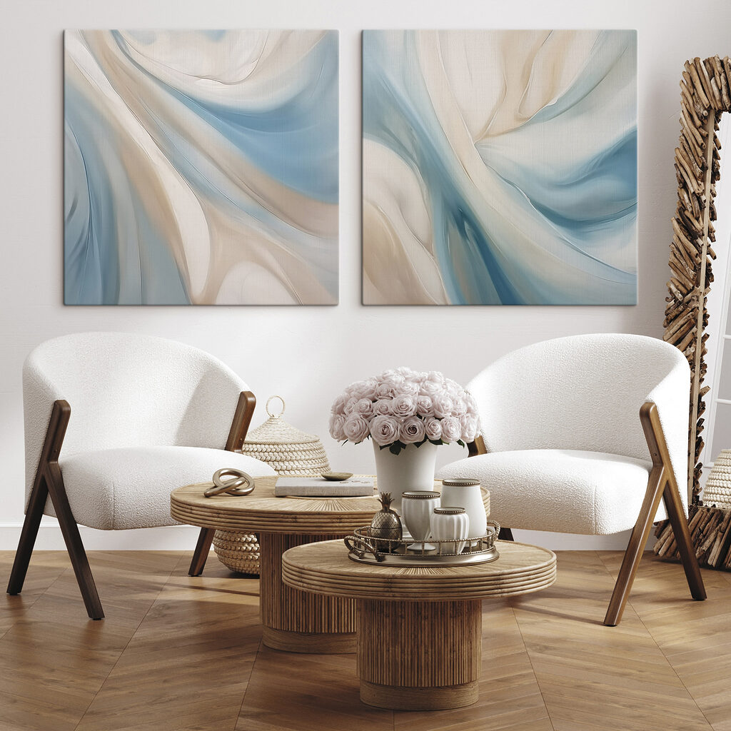 Soft swirls of blue and cream