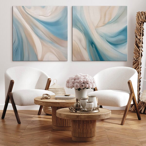 Soft swirls of blue and cream
