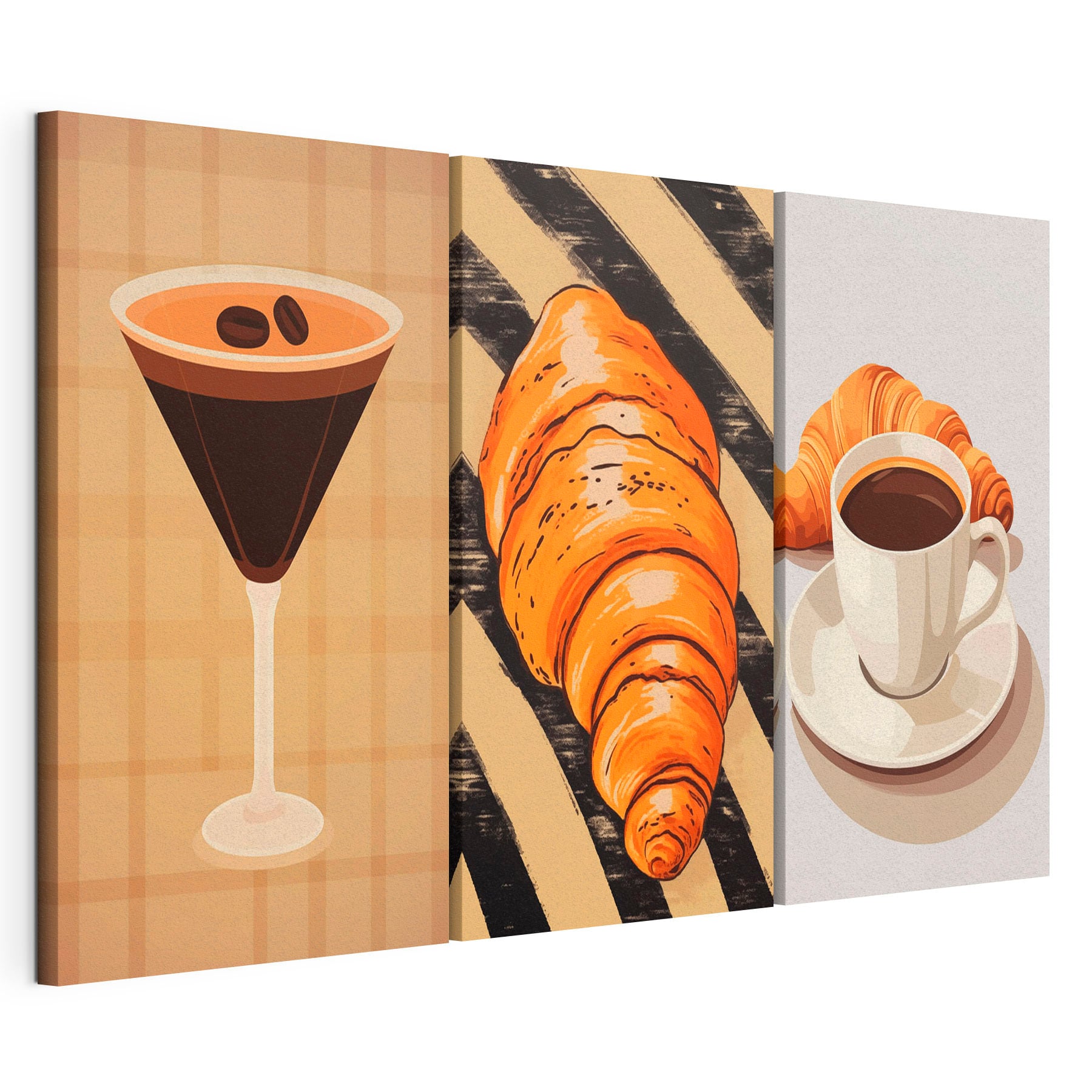 Cup of coffee and croissants