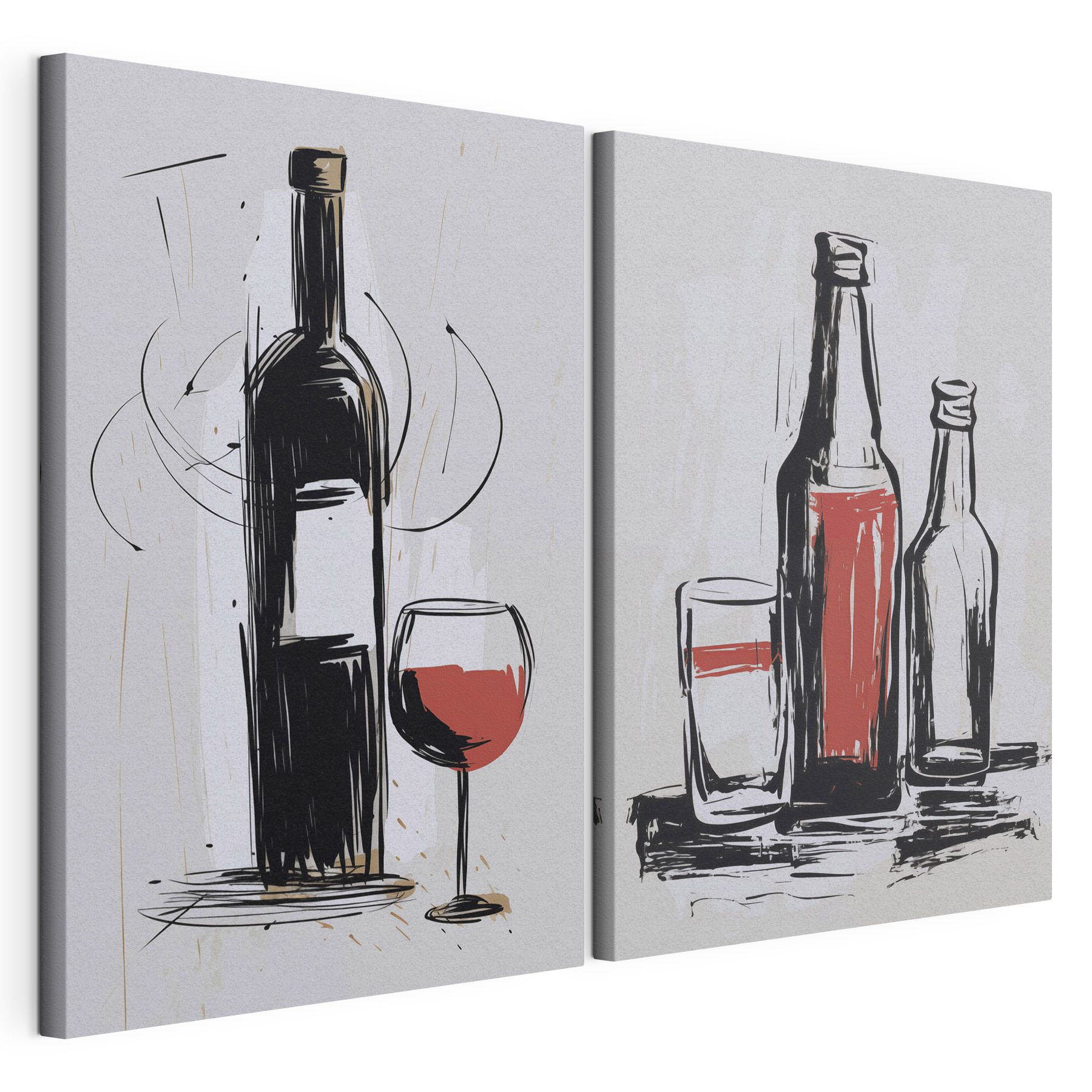 Artful reflections of beverage bottles