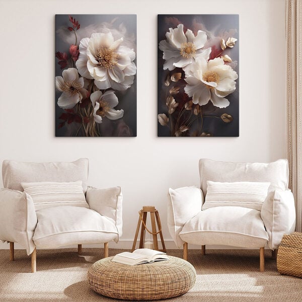 - Elegant blooms in gentle hues