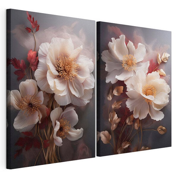 - Elegant blooms in gentle hues