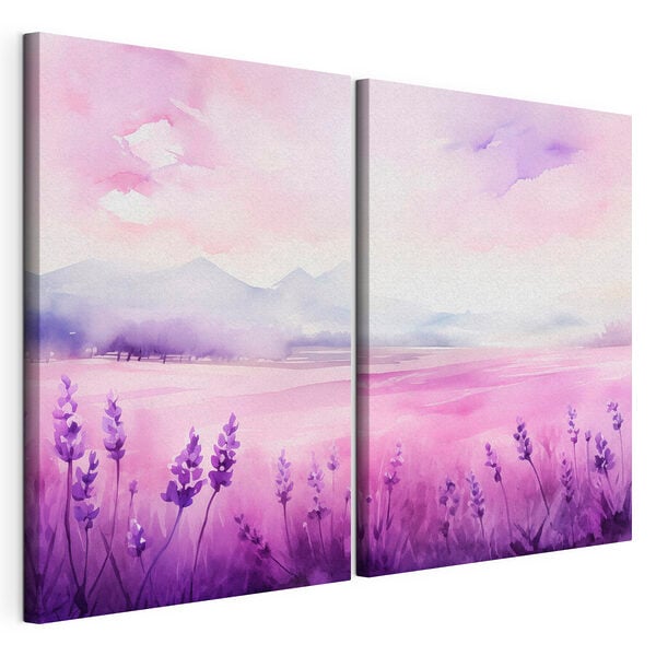 Painting of a lavender field