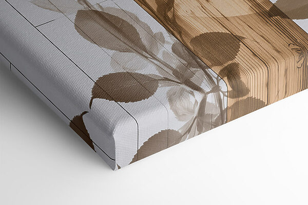 Soft petals amidst geometric shapes