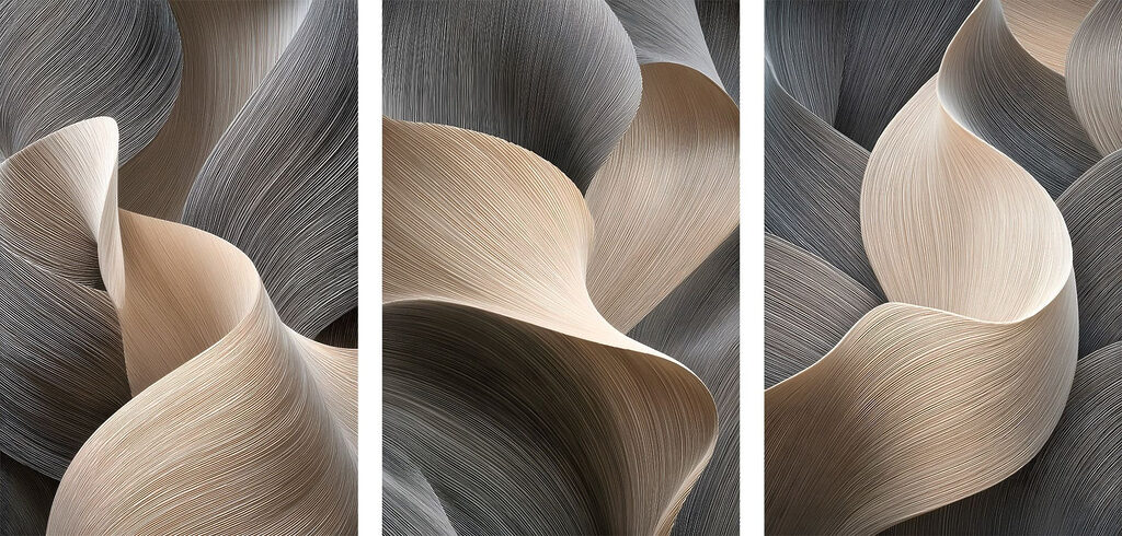 Natural curves in soft, muted tones
