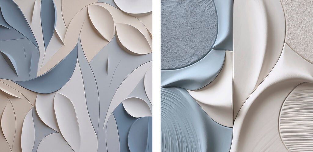 Soft curves in soothing color palette