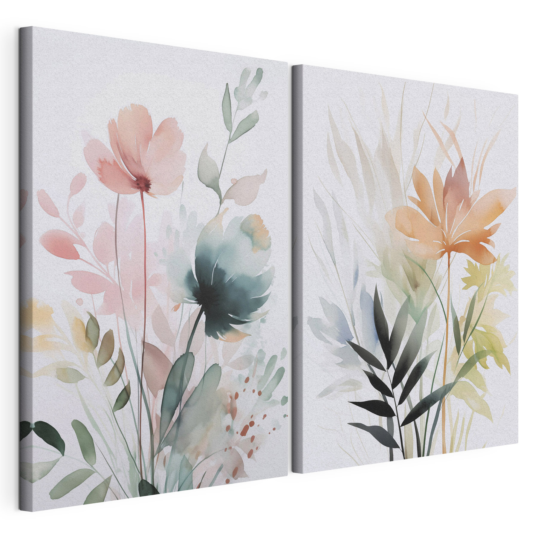 Painting of flowers and leaves