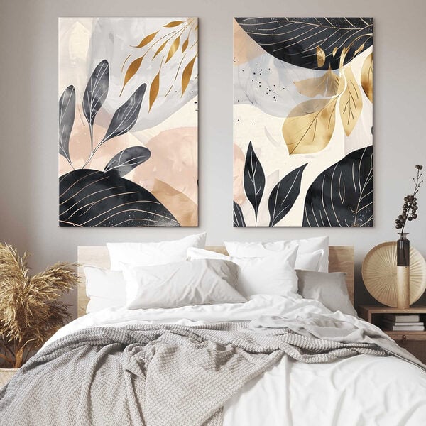 - Elegant leaves in soft hues
