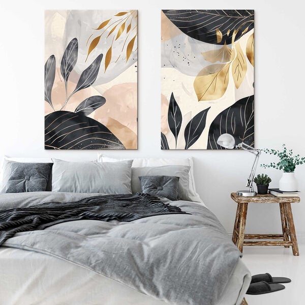 - Elegant leaves in soft hues