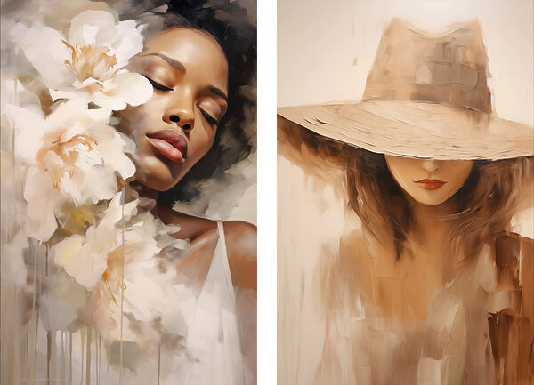 Painting of a woman and a painting of a woman