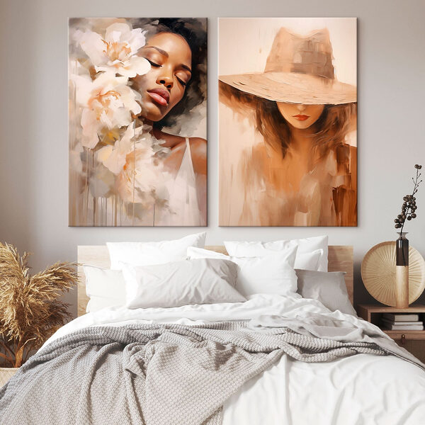 Painting of a woman and a painting of a woman
