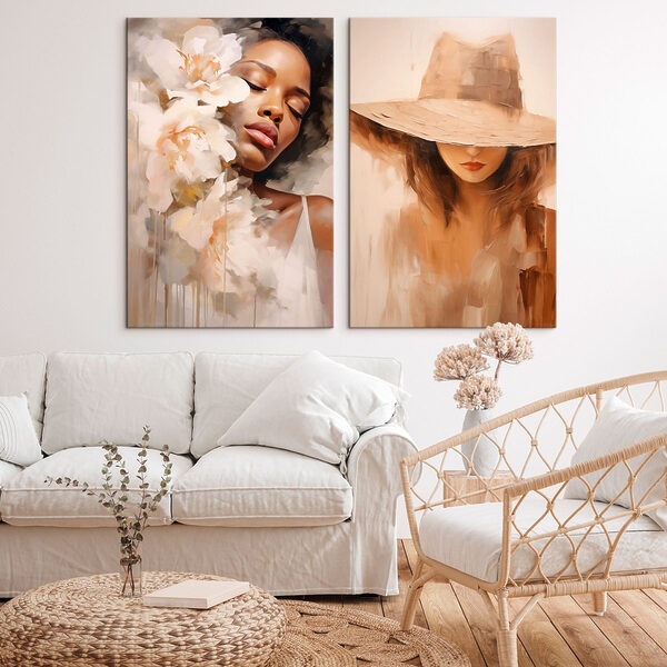 Painting of a woman and a painting of a woman