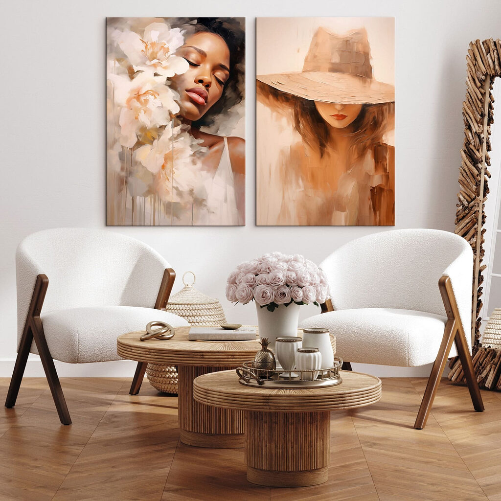 Painting of a woman and a painting of a woman