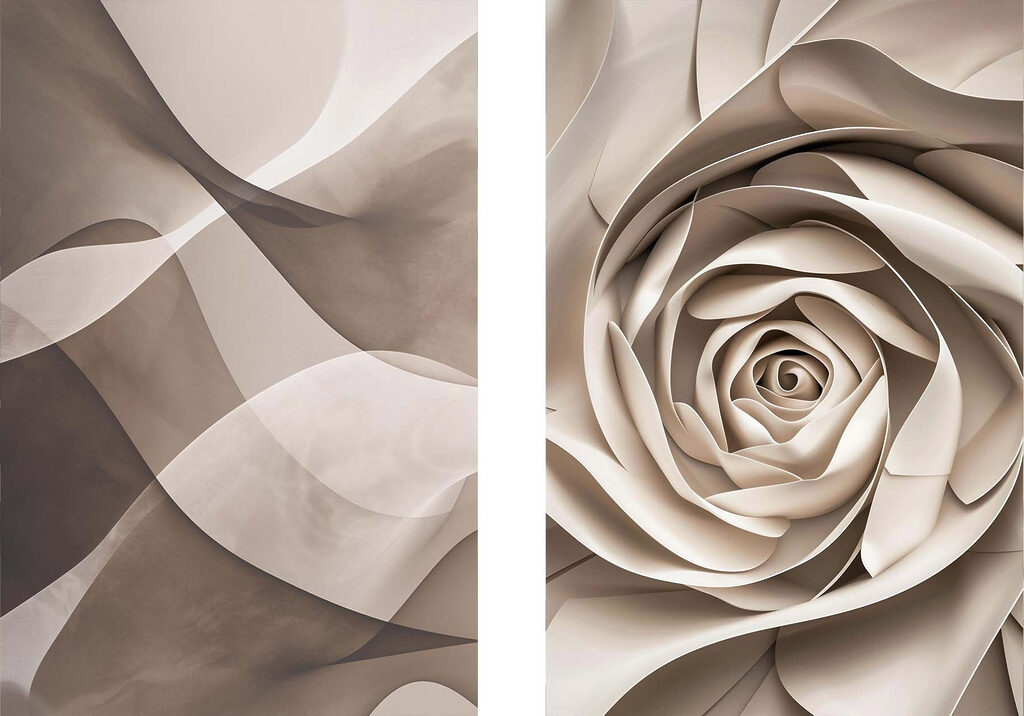 Soft curves meet elegant floral design