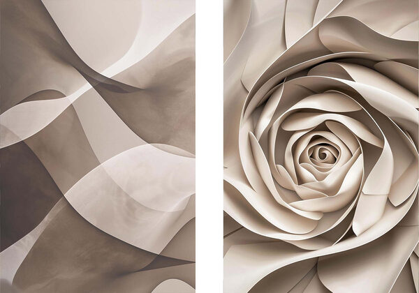 Soft curves meet elegant floral design