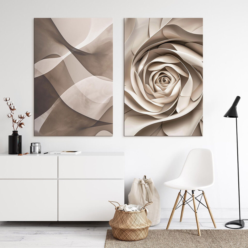 Soft curves meet elegant floral design