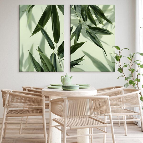 Lush green leaves against soft backdrop