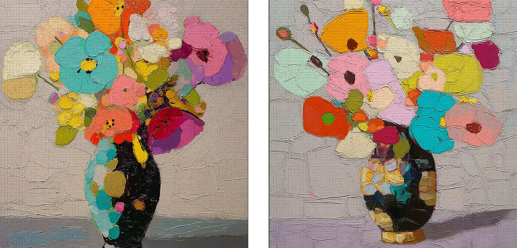 Painting of flowers in a vase
