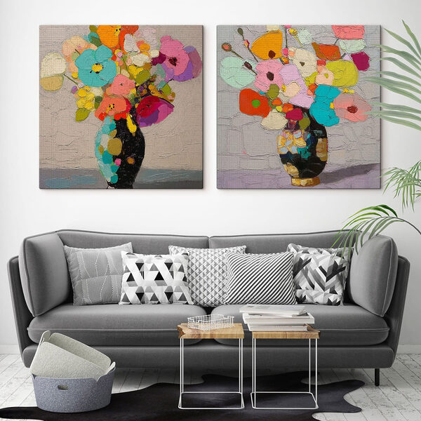 Painting of flowers in a vase