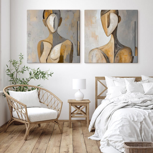 Collage of a painting of a woman