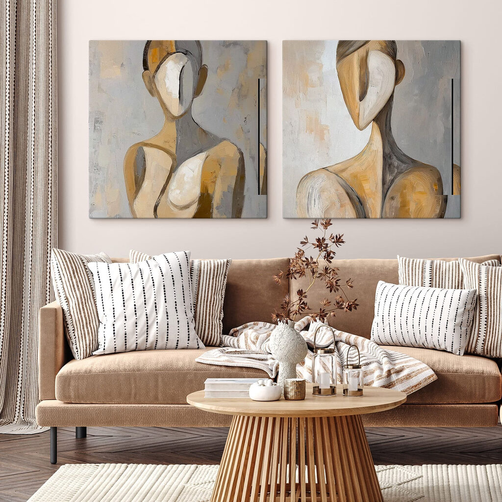 Collage of a painting of a woman
