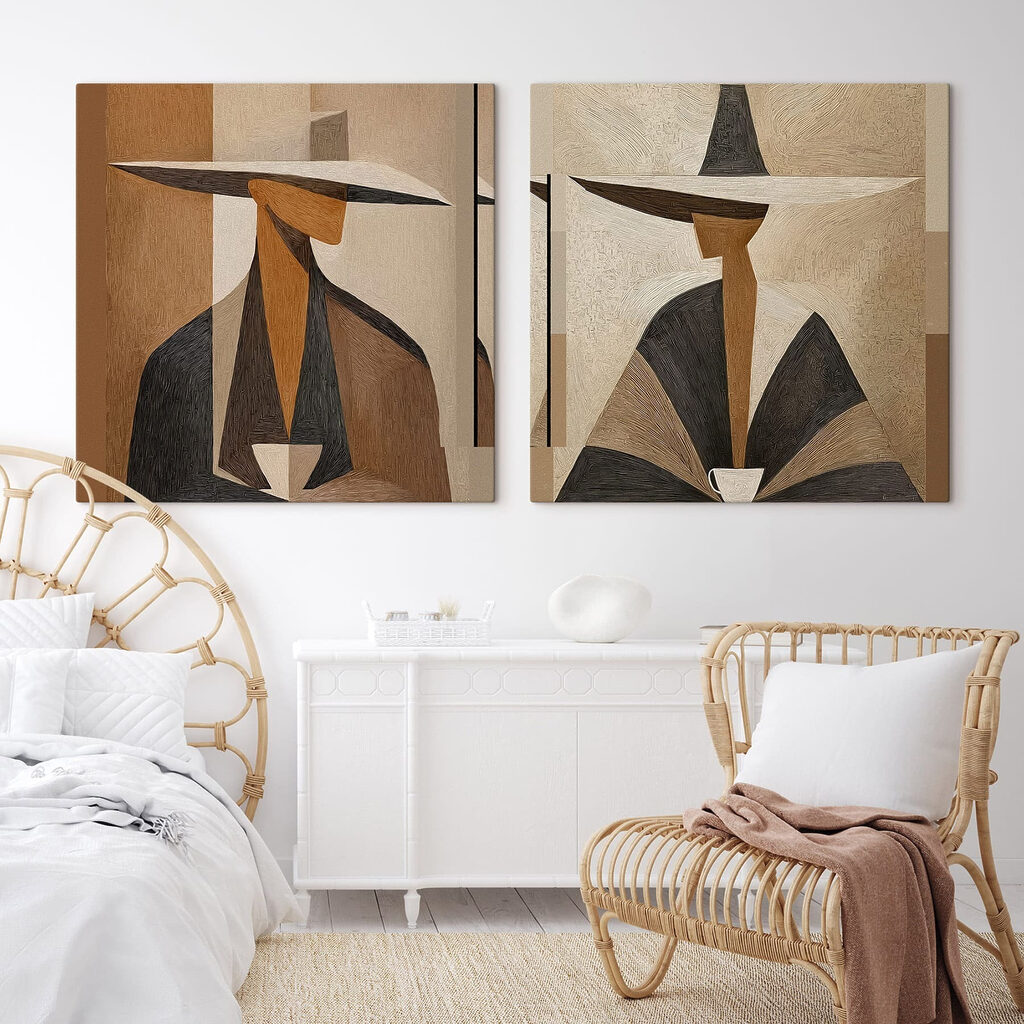 Collage of a woman in a hat