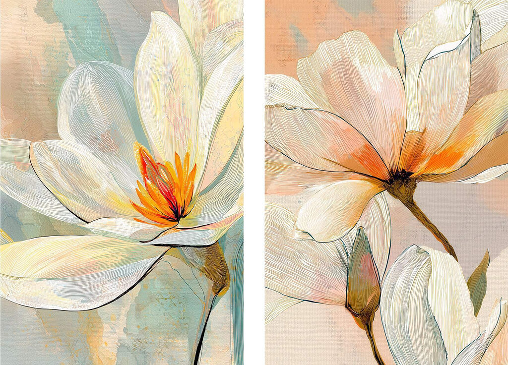 Delicate blooms in soft hues