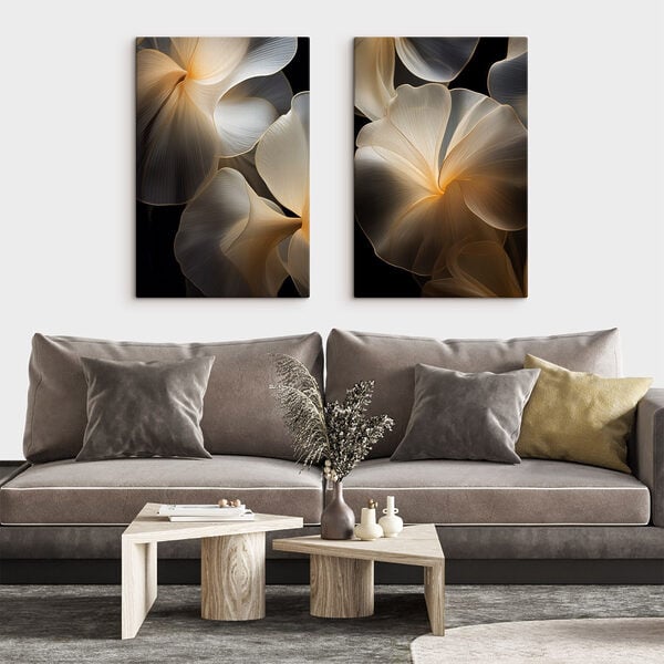 Delicate floral shapes in soft hues