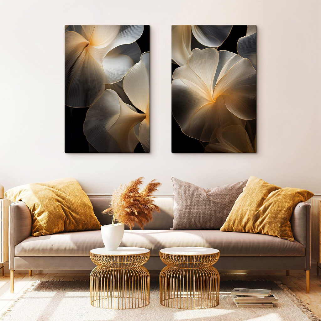 Delicate floral shapes in soft hues