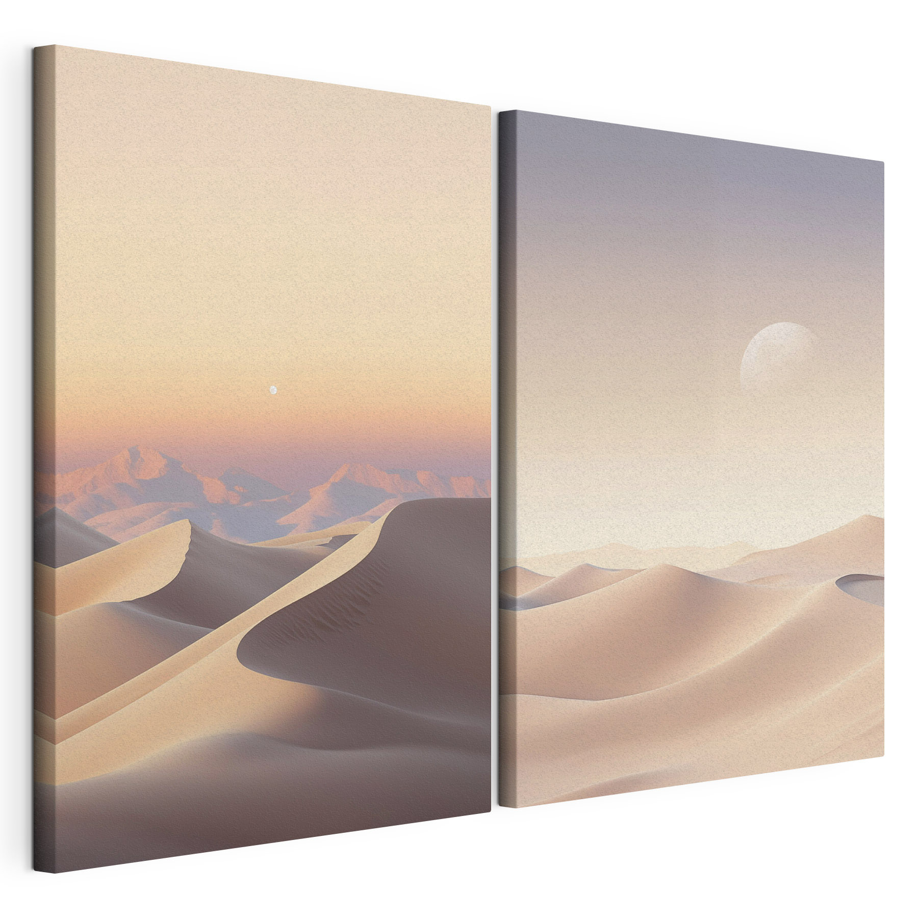 Desert landscape with a moon