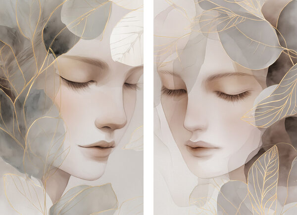 Two images of a woman's face