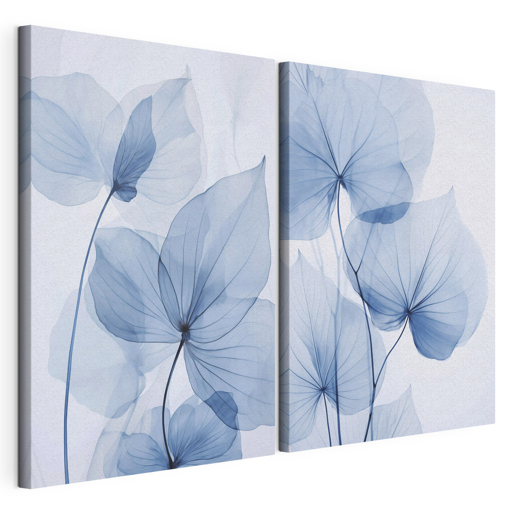 Delicate blue leaves in soft hues