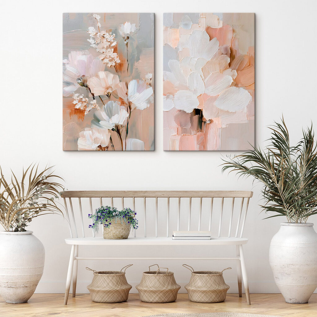 Delicate blooms in soft, warm tones