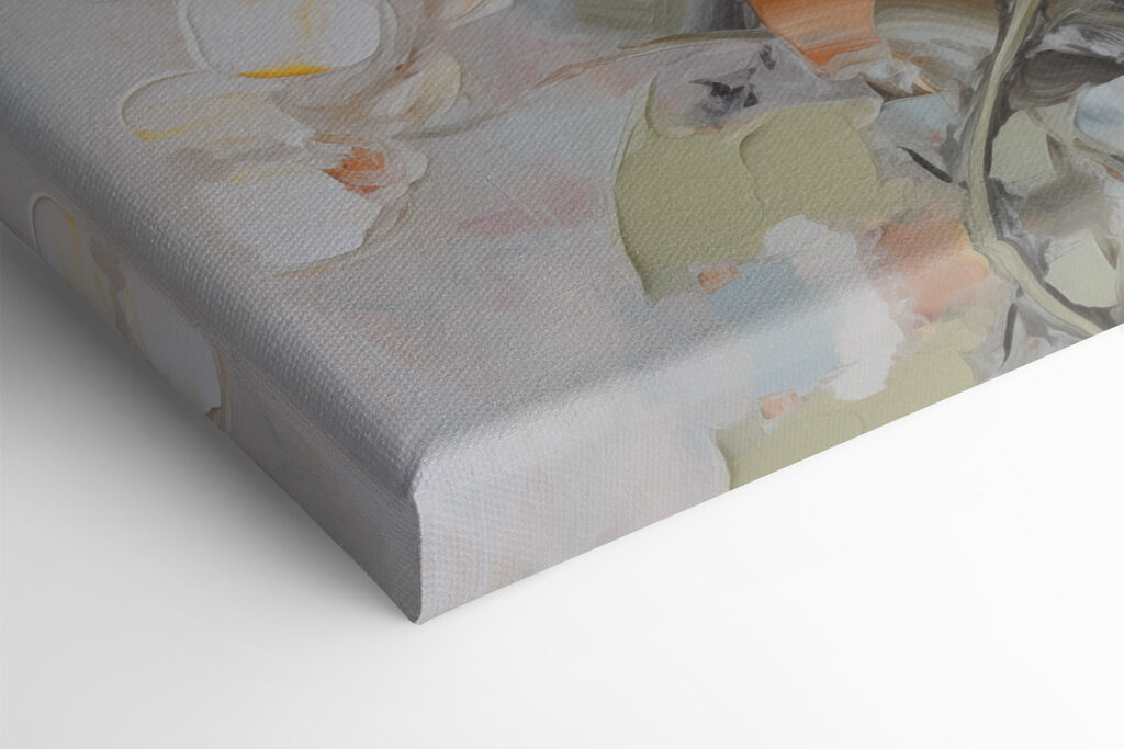 Painting of flowers on a grey background